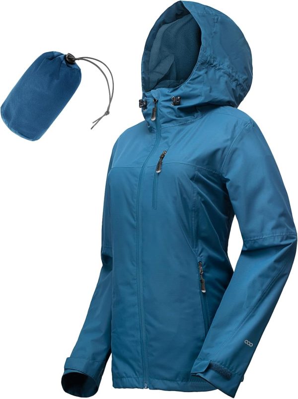 33,000ft Packable Rain Jacket Women Lightweight Waterproof Raincoat with Hood Cycling Bike Jacket Windbreaker