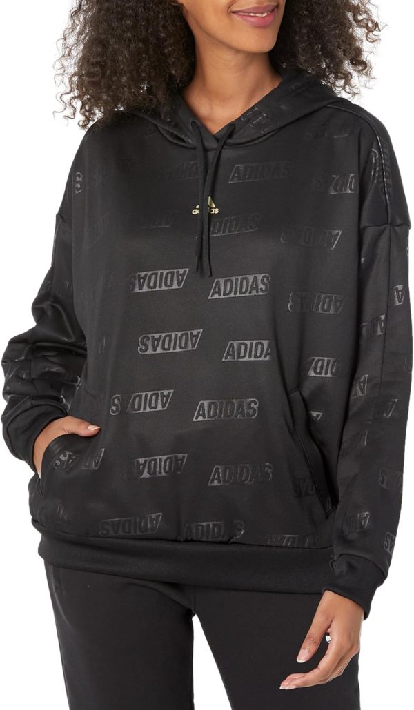 adidas Women's Embossed Monogram Fleece Hoodie