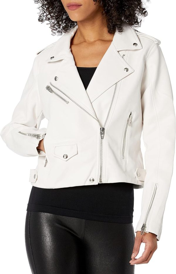 [BLANKNYC] womens Luxury Clothing Vegan Leather Moto Jacket, Comfortable & Casual Coat